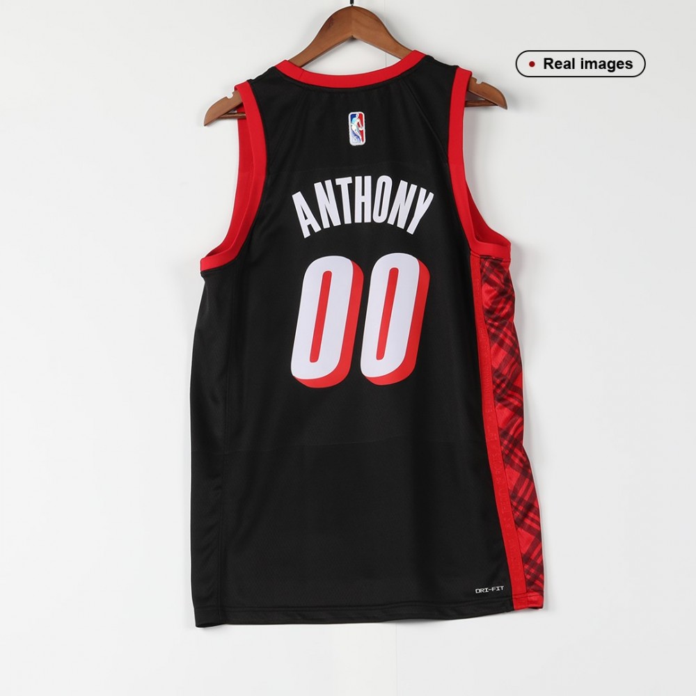 Men's Portland Trail Blazers Carmelo Anthony #00 Black 2021/22 Swingman NBA Jersey-City Edition-Pro Kit Vault | Brand New 26/27 Sports Jerseys